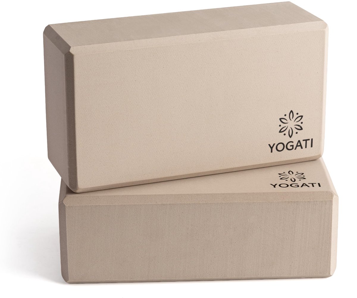 Yogablok set van 2 - beige foam - lichtgewicht - ideale ondersteuning bij yoga - SnelShoppen