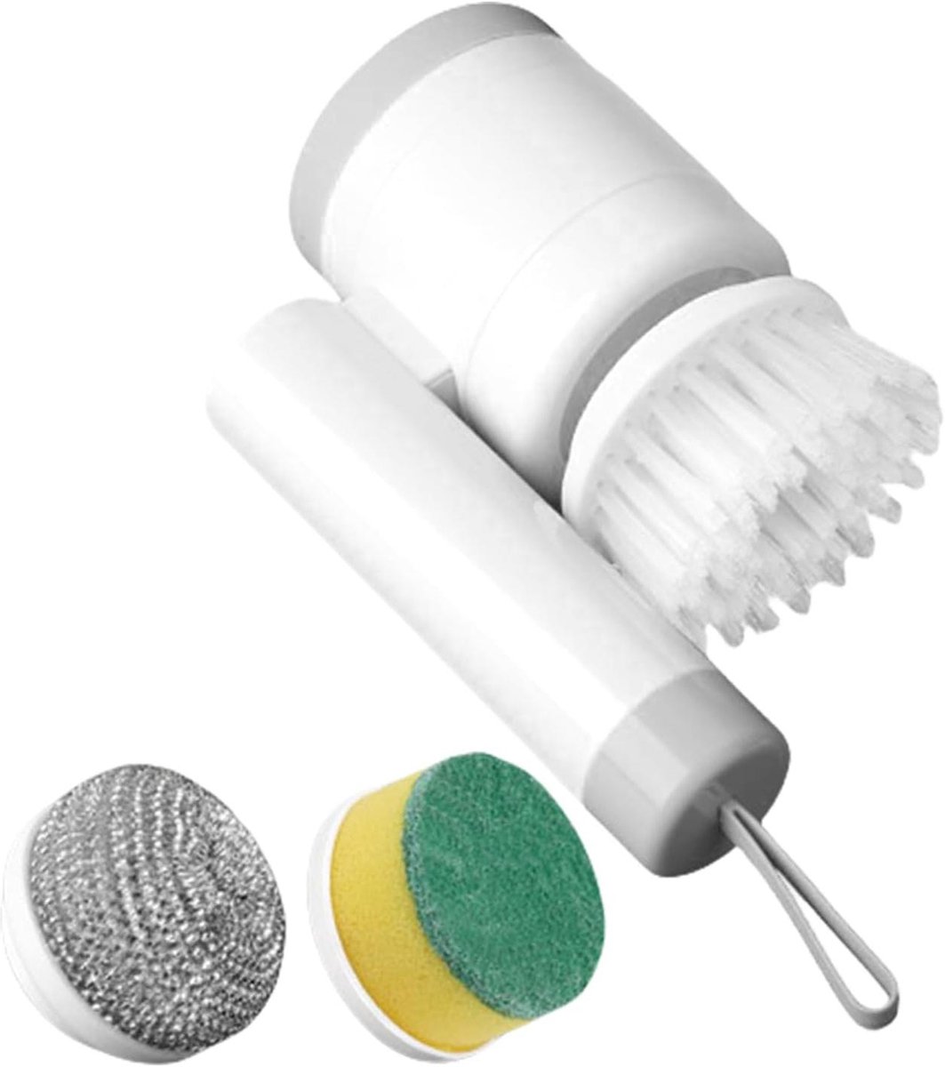 Elektrische Scrubber - Draadloze Borstel - Badkamer Reinigen - 360 Graden Rotatie - 22 x 7.6 x 19.1 cm - Wit