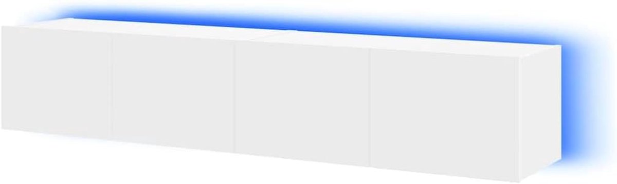 Tv-wandmeubels - Zwevend tv-meubel Media-wandmeubel - Woonkamer Organisatie - Met RGB LED-verlichting - 80x35x31 cm - Wit