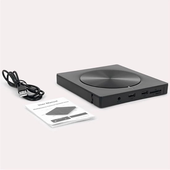 Externe CD DVD Writer - Optische Drive - Bestanden Overzetten - Met 4 USB Hubs - USB 3.0 Type C — afbeelding 4