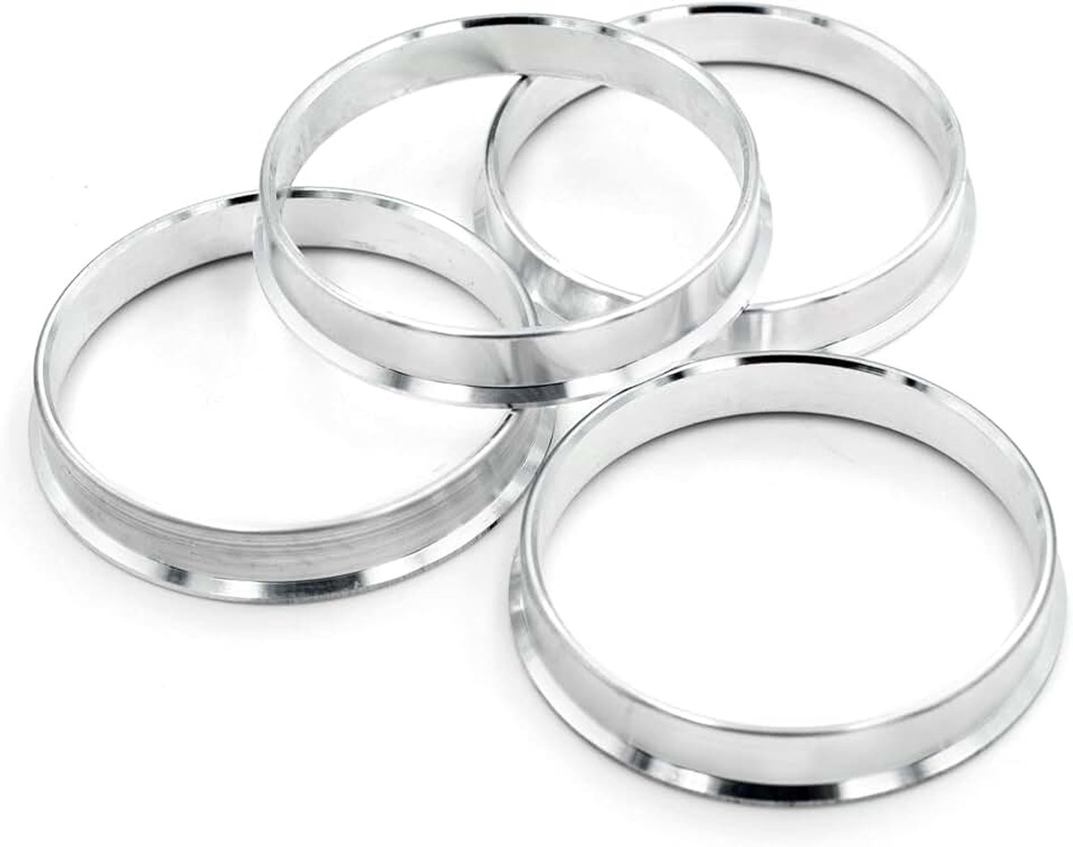 4x centreerringen Ø 60,1mm op Ø 56,1mm zilver aluminium