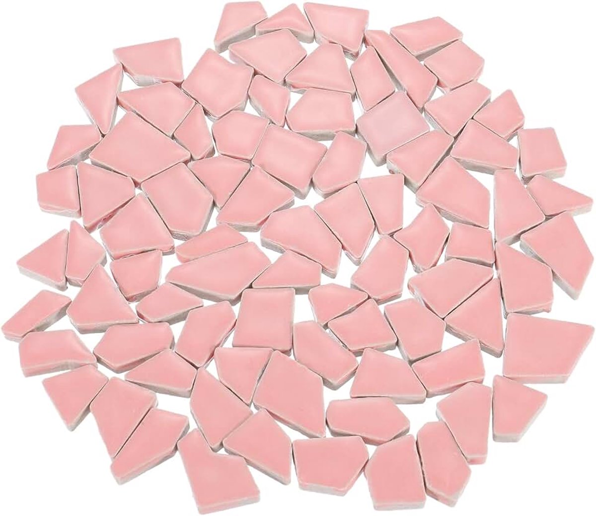 500 g onregelmatige keramische mozaïektegels, 1,3-2 cm grote gekleurde keramische mozaïekstukken, stenen, mozaïekkkits voor doe-het-zelf knutselprojecten, wooncultuur, beige