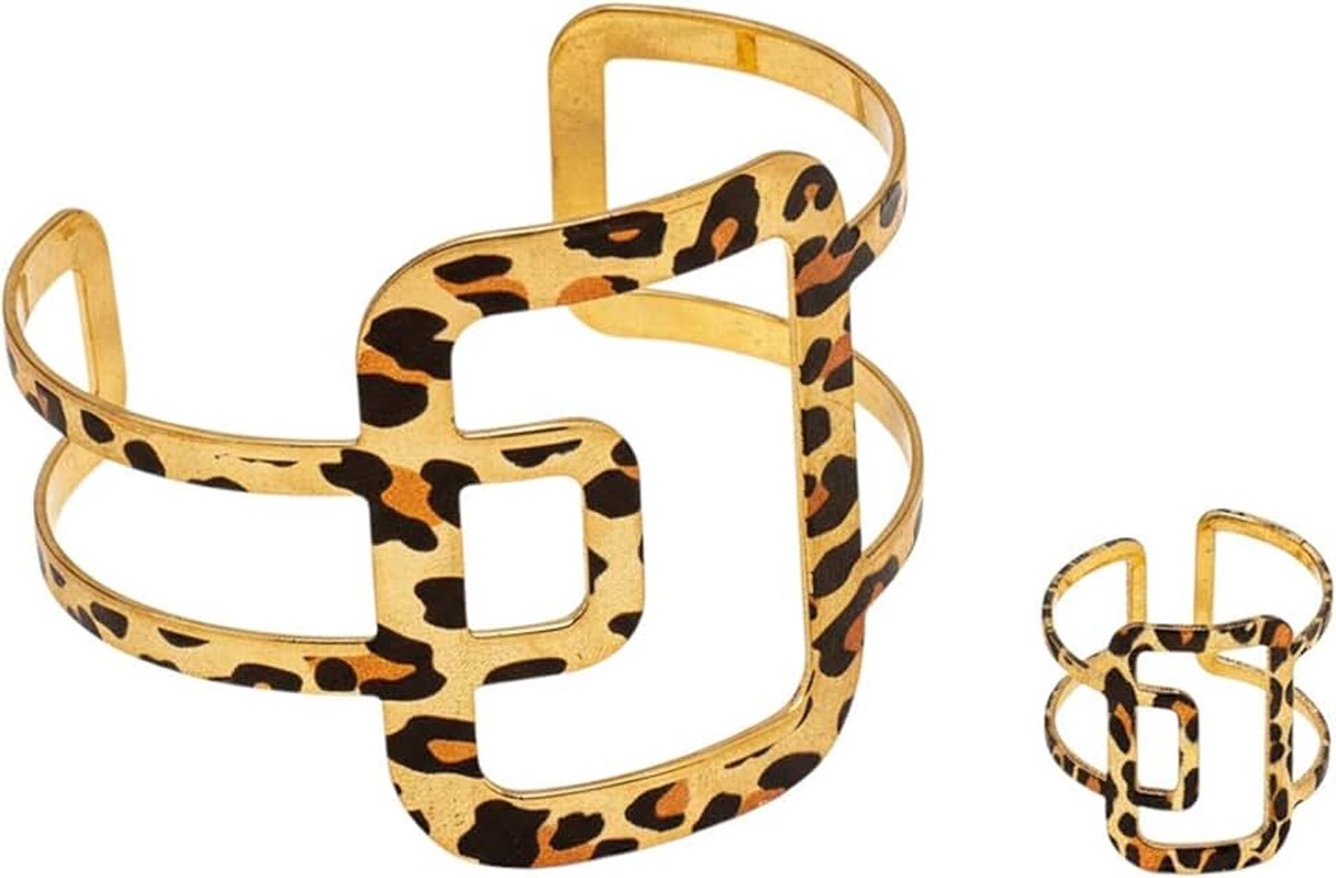 Meberg Karma NH10797737 Sieradenset Dames Goud Bruin Leeuw Armband & Ring Modern Design Mode Sieraden Set Leeuw Sieraden Elegant Cadeau-idee Damessieraden