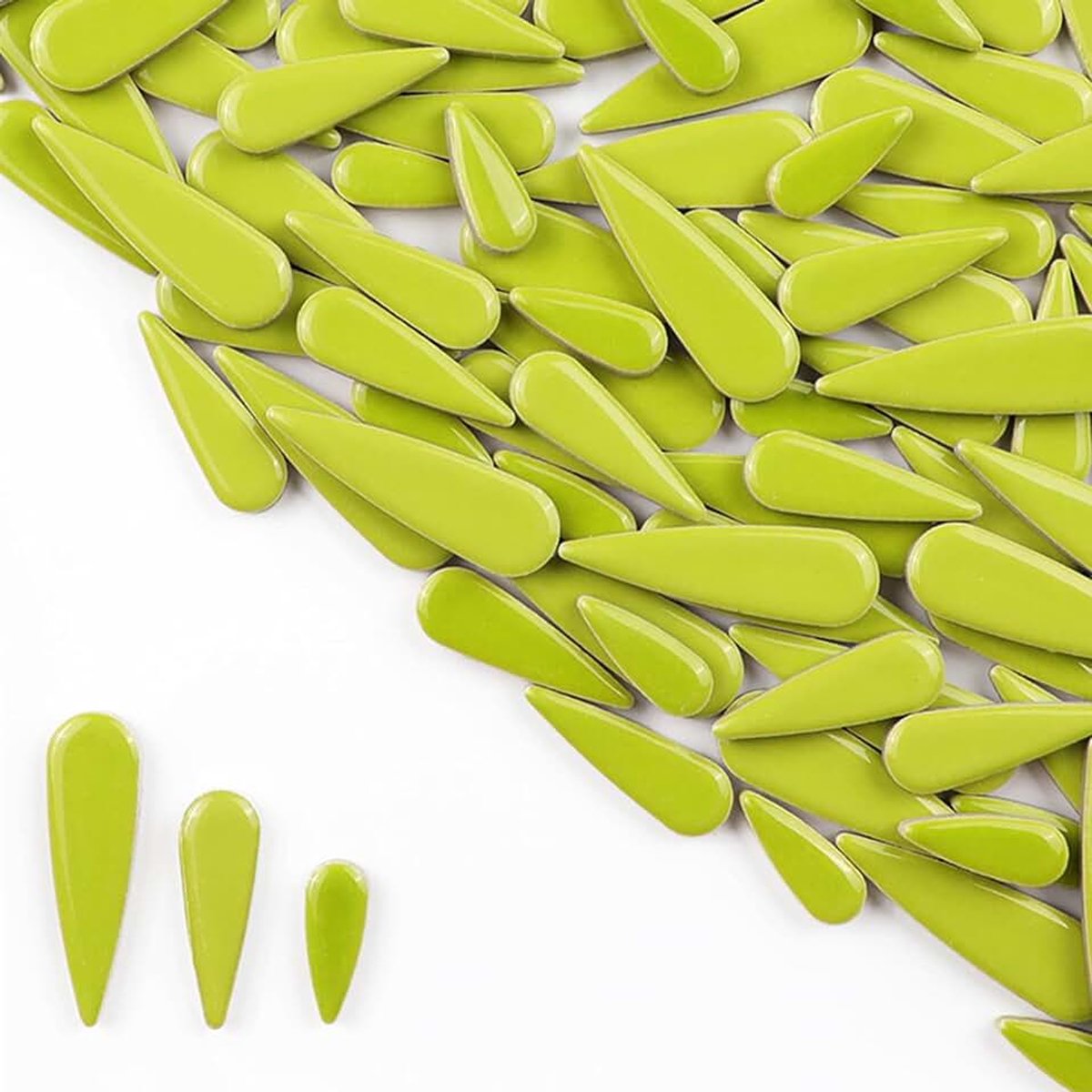 500 g waterdruppel bloemblaadjes keramische mozaïektegels voor doe-het-zelf ambachten, druppelvormige keramische mozaïekstukken voor fotolijsten, bekers, bloempotten, vistank, vazen, stapstenen maken