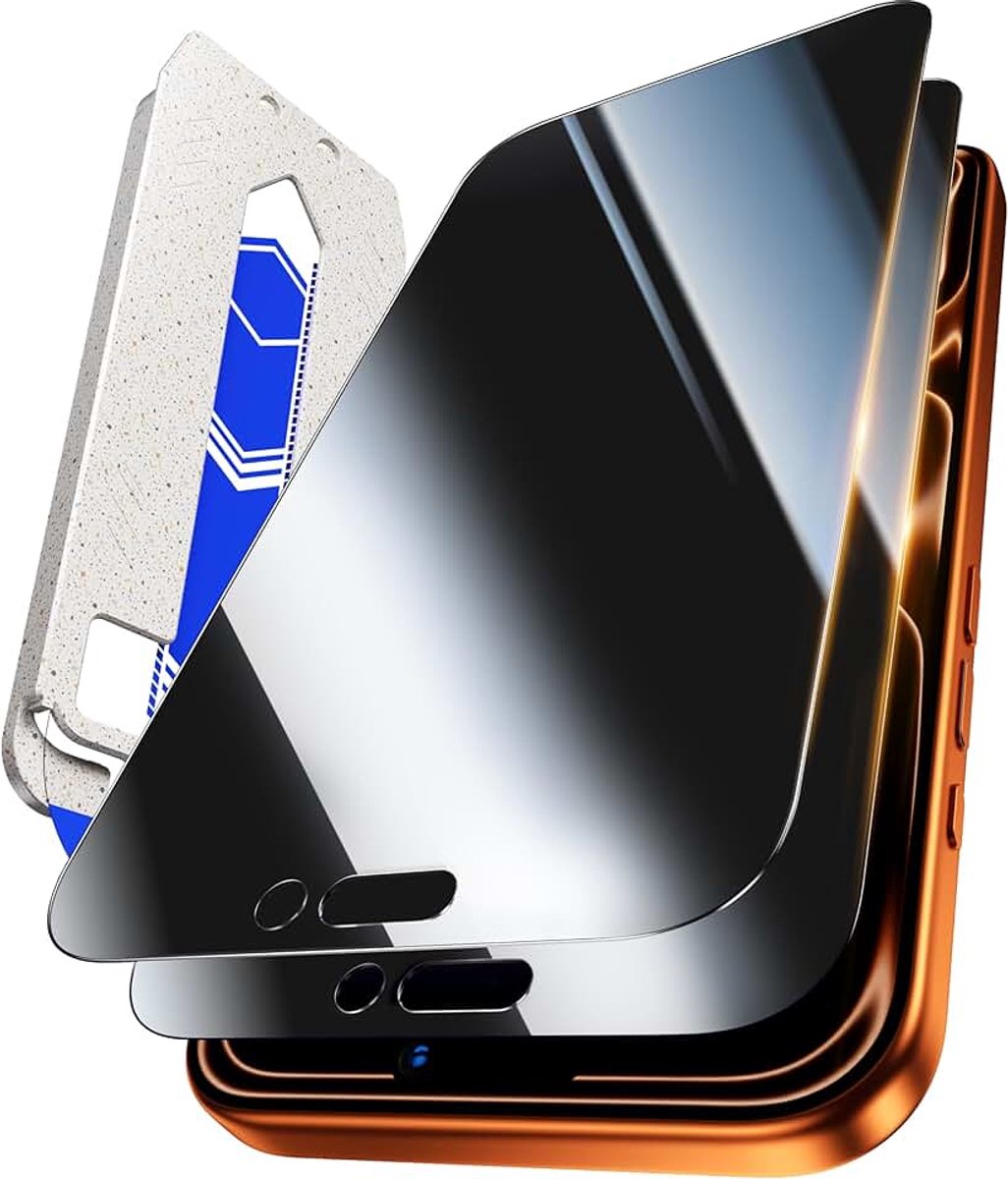 Beschermfolie voor iPhone 17 Pro Max, pantserglas, 9H + hardheid, beschermfolie, 25 graden anti-spy, eenvoudige installatie, 0 stof en luchtbellen, anti-vingerafdruk, anti-peeping, 2 stuks