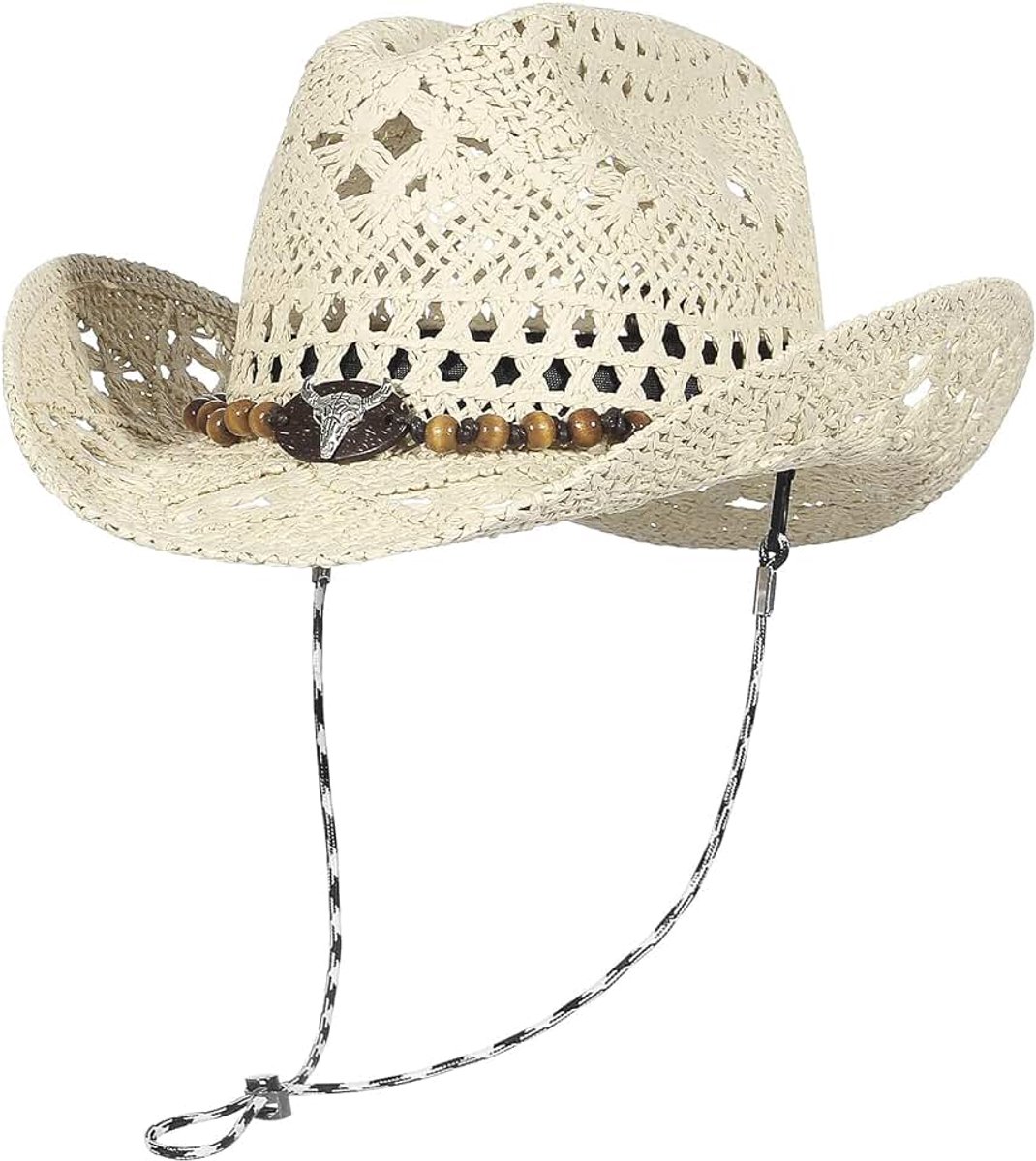 Handgeweven Westerse cowboyhoed met brede rand Stro Panama zonnehoed voor dames en heren Bohemian strandhoed
