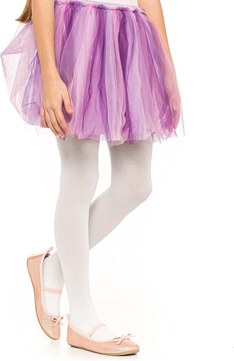 Balletmaillot voor meisjes, schoolmaillot voor kinderen, voor meisjes, sterke voet, zachte balletmaillot, geschikt voor schooluniform, dansen en sport, 50 denier, met microvezel, 3-12 jaar