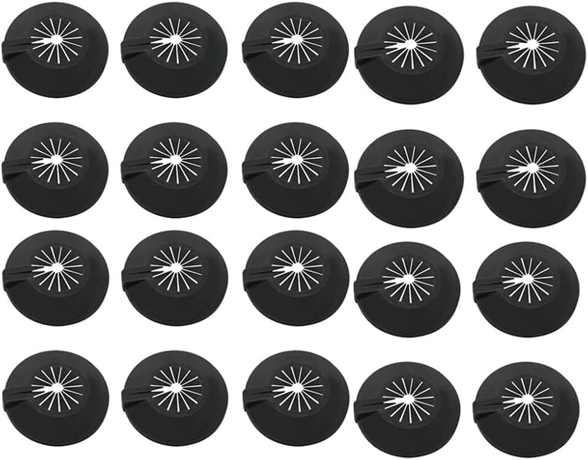 Afdekking voor buizen, radiatoren, afdekrozet voor verwarming, kunststof manchetten 8-30 mm, zwart, 20 stukken
