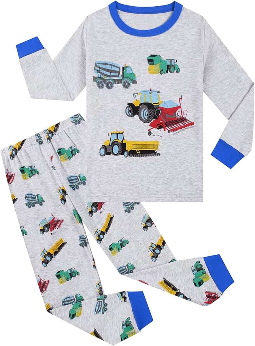 Pyjama Dinosaurus Graafmachine Lange mouw Katoen Winter Kerst Nachtkleding 3-9 jaar