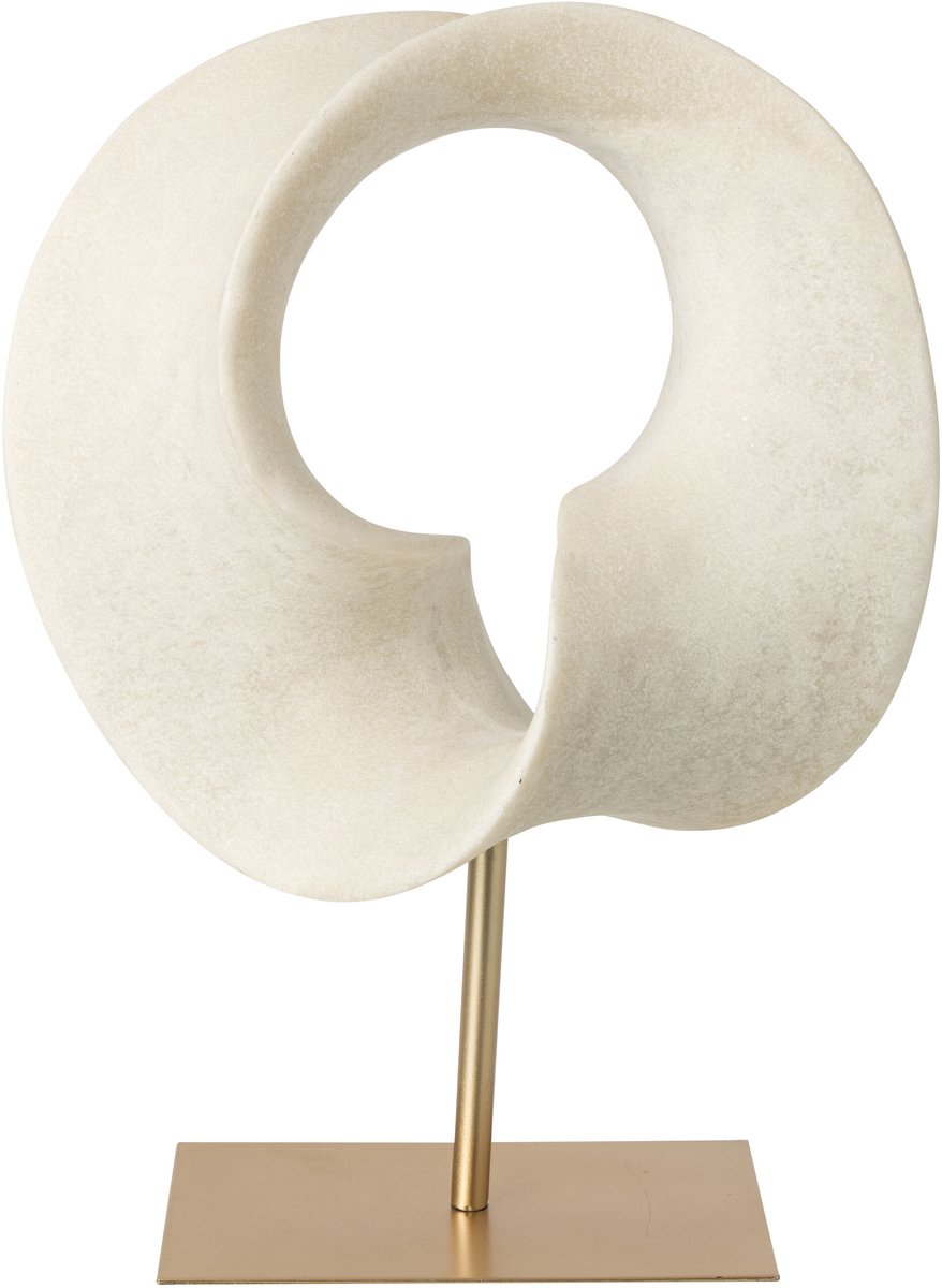 J-Line Abstracte decoratie - hars - wit/goud - large