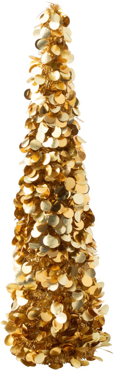 J-Line decoratie boom Sprankelend - polystyreen - goud - medium