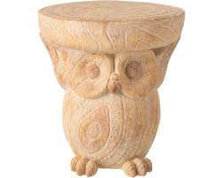 J-Line Bijzettafel uil - magnesiumoxide - beige