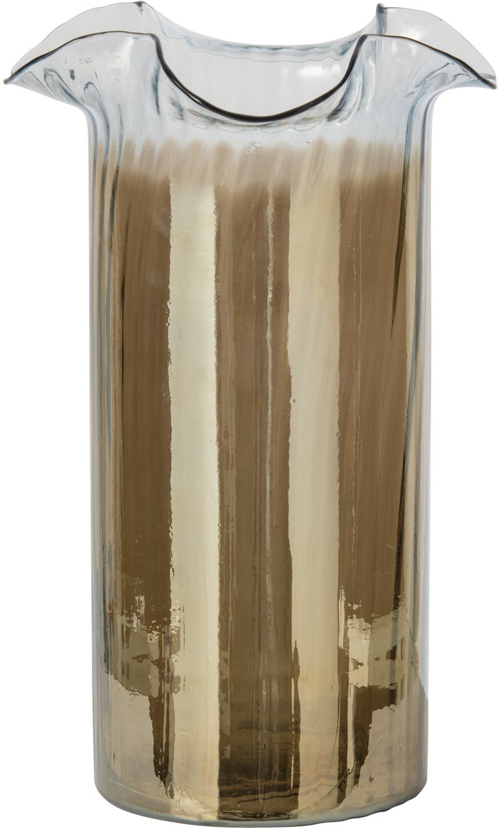 J-Line Gerookte vaas - glas - roest/transparant - large