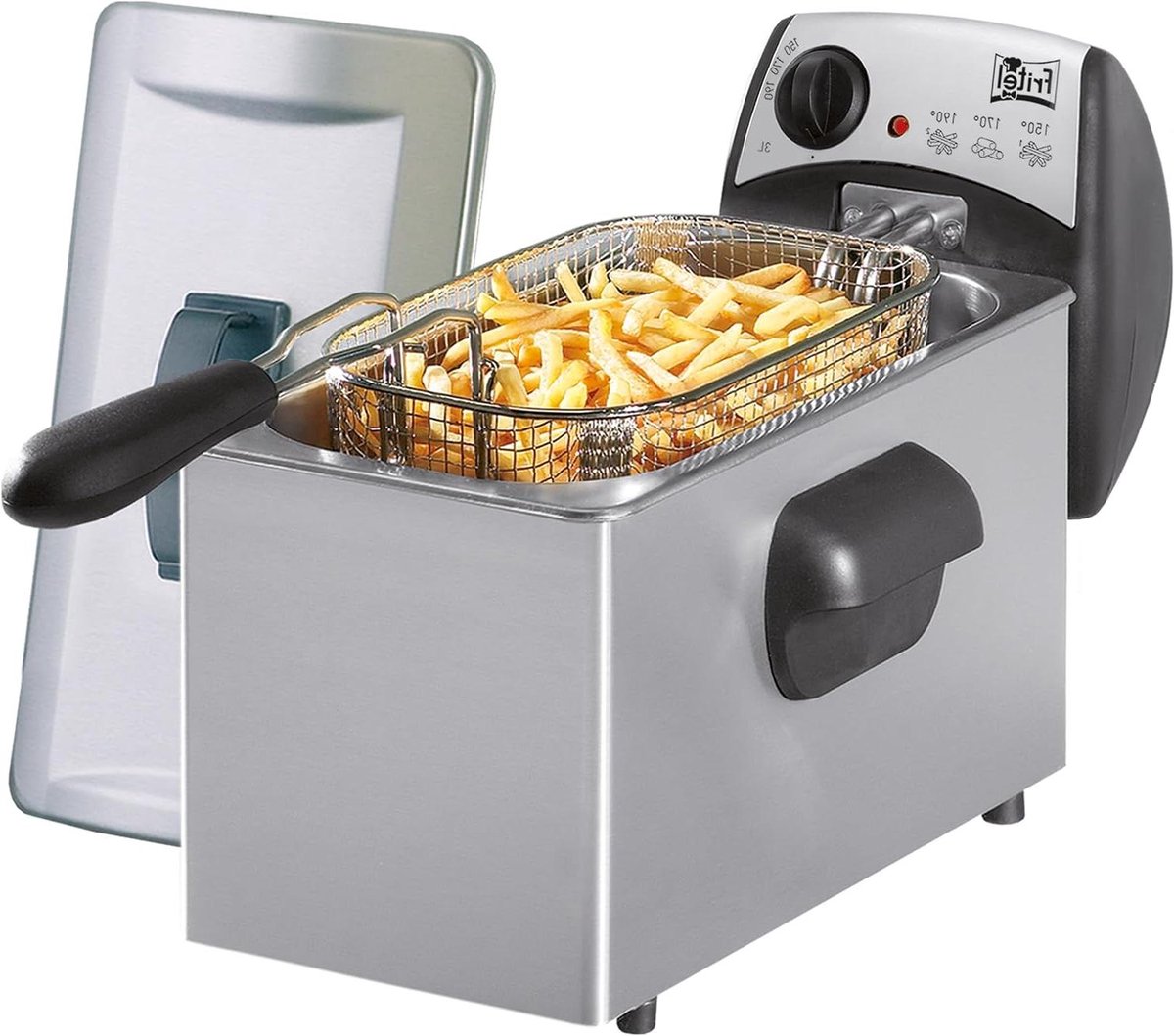 Friteuse met koude zone - Frituurpan - Lekker Frituren - 3 Liter Capaciteit - 2200 Watt - Inox