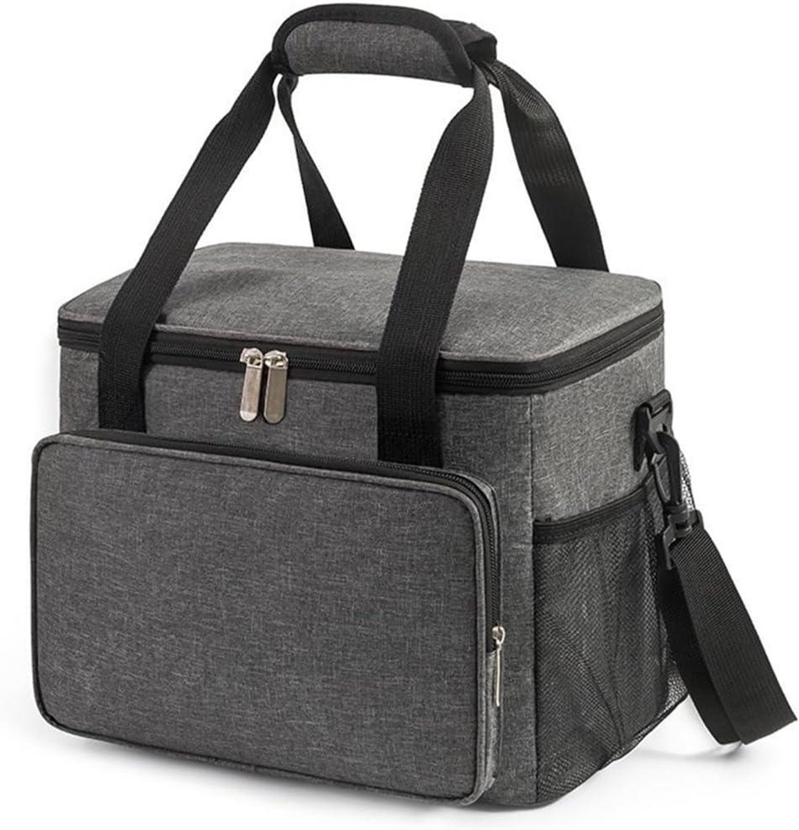 Koeltas - Picknicktas Geïsoleerd - Lunch Vers Houden - Lekvrije Binnenstructuur - 16L Capaciteit - Grijs