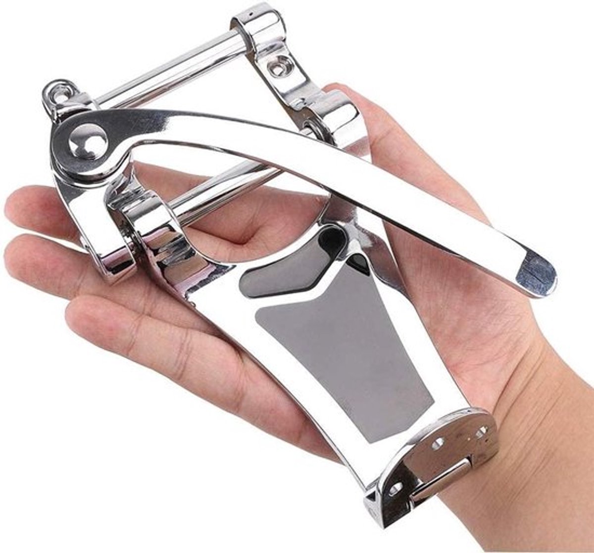 - Jazz Gitaar Tremolo Vibrato Bridge Staartstuk - B7 Archtop - Grote Schommelende Staaf Snaarplank voor LP - Bigsby ES355 Epiphone - Geschikt voor Oude Modellen - Gitaar Onderdelen en Accessoires - Zilverkleurig en Zwart.