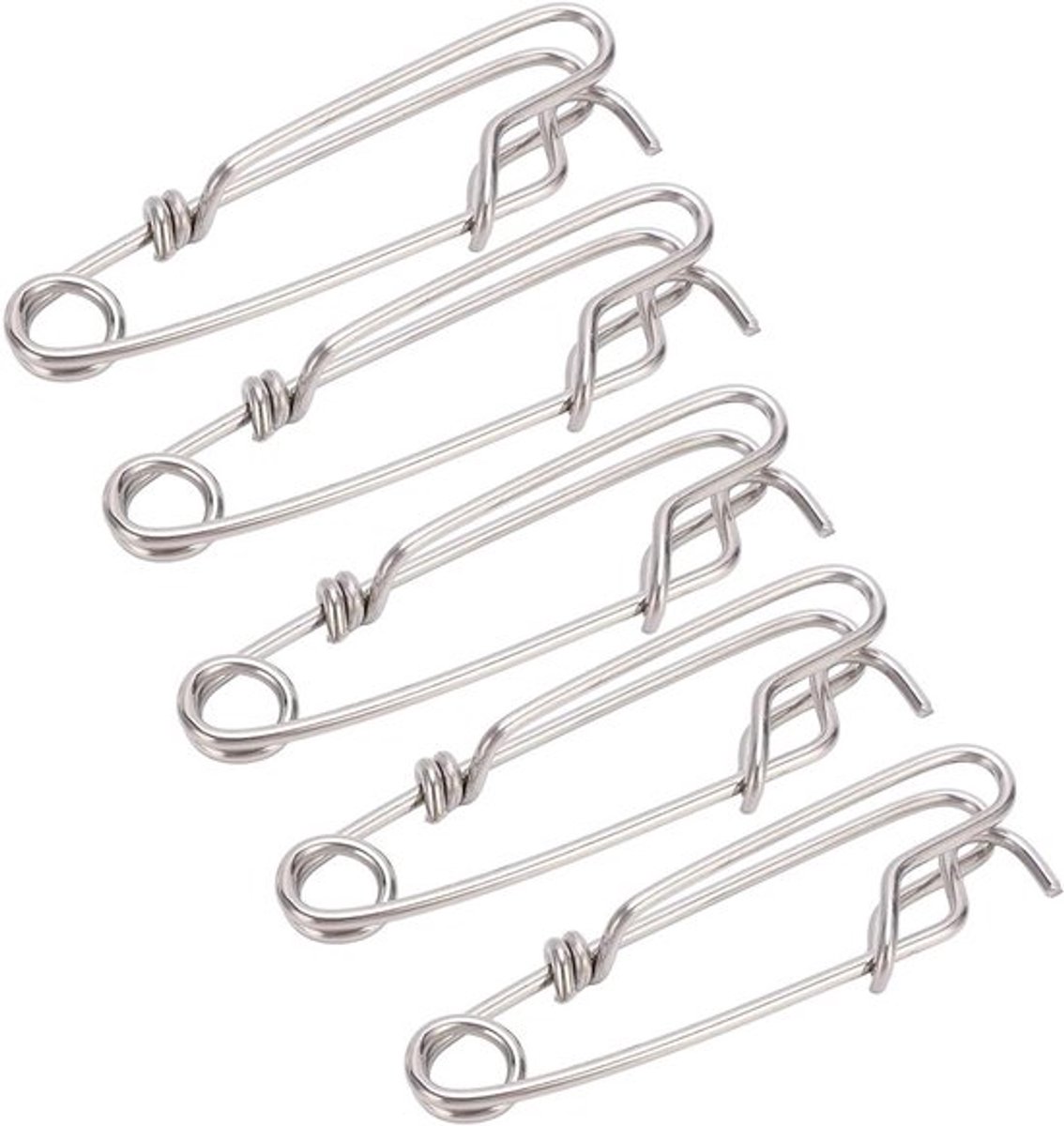 Clips voor Lange Lijn - RVS - 5 Stuks - Tonijn - Hanger - Wartels - Geschikt voor Longline Visserij - Roestvrij Staal Langere Lijn Clips Snap 5 STKS Rvs Longline Tak Hanger Snap Wartels Float Line Tonijn Clip.