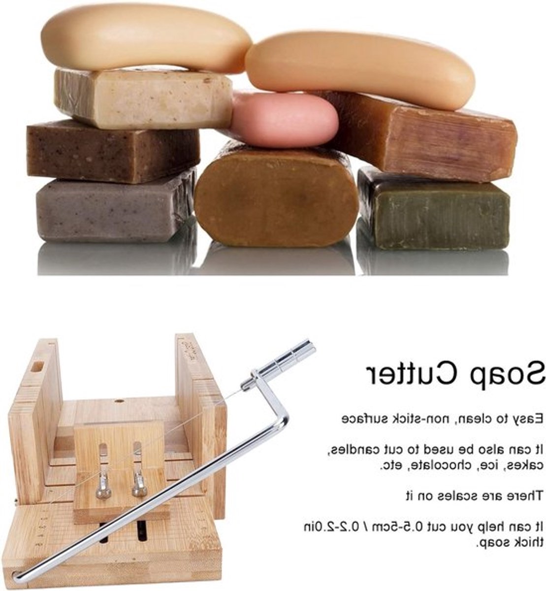Handmatige Zeep Snijder met Draad, Houten Zeep Mallen voor Zelf Zeep Maken, Ideaal voor Zeep Loaf Snijden en Creatieve Zeepprojecten
