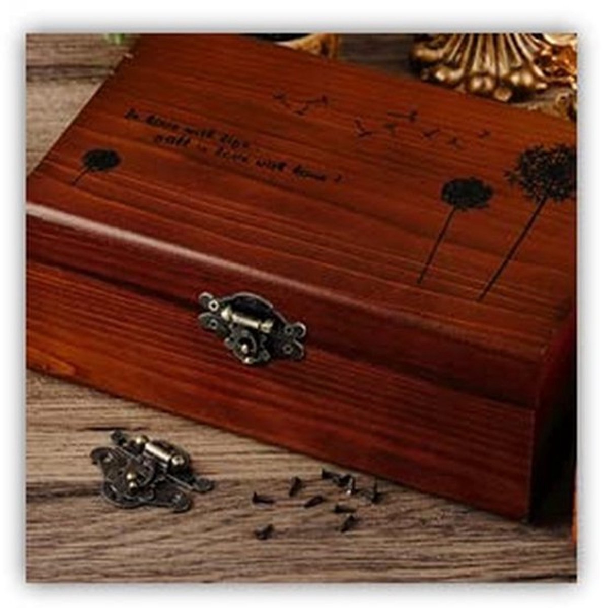 Hasp Slot Antiek Design - Zinklegering - 2.5 x 2.1 cm - Decoratieve Hardware - Inclusief Schroeven - Voor Houten Dozen
