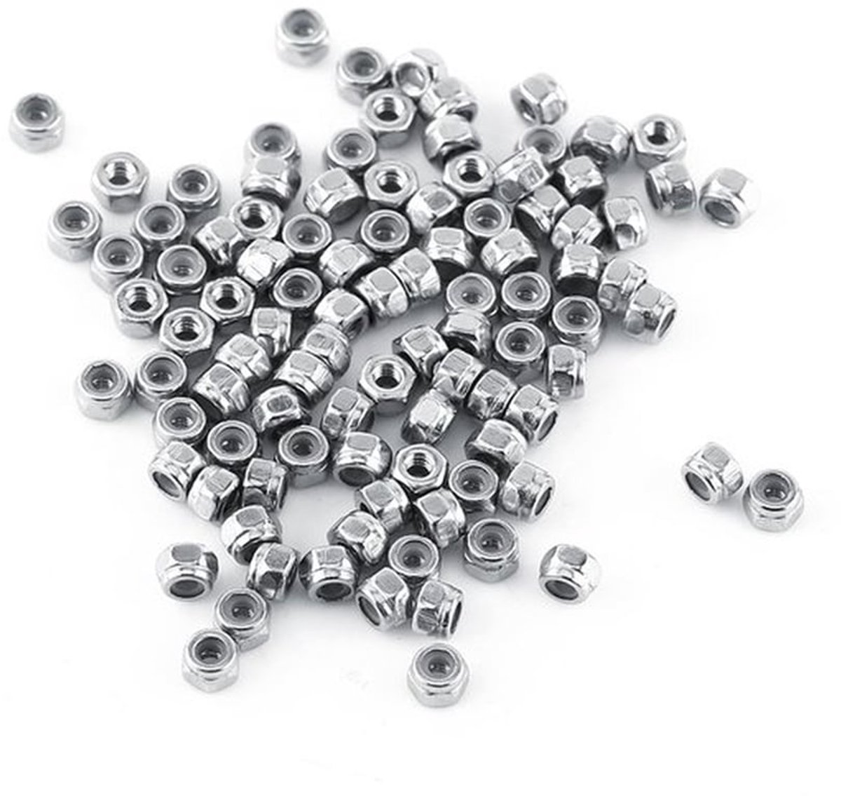 Borgmoeren Zeskant - 304 Roestvrij Staal - Nylon Inzetstuk - Corrosiebestendig - Voor Buiten - Voorkomt Losraken - Moeren