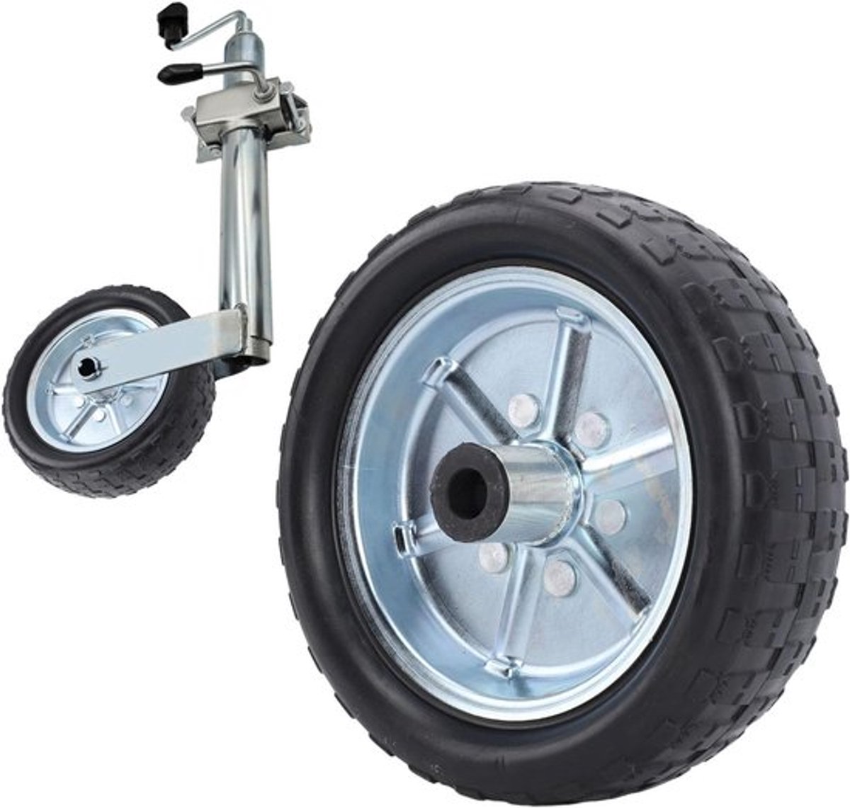 Robuuste 10 Inch Trailer Jack Wheel voor 2000Lbs, Vervangend Swivel Wiel met 20mm Gat en 84mm Velg voor Aanhangwagengebruik