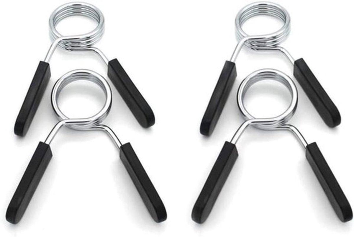 Halterstang veersluiting 30 mm - 4 stuks - Gewichtheffen accessoires