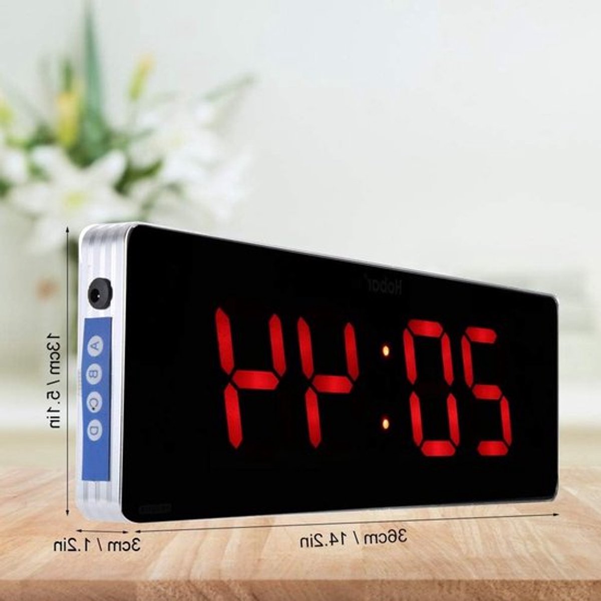 Digitale Wandklok met LED Verlichting en Kalenderfunctie - Temperatuurweergave voor Woonkamer Decoratie, 110-240V (36 * 13 * 3cm)