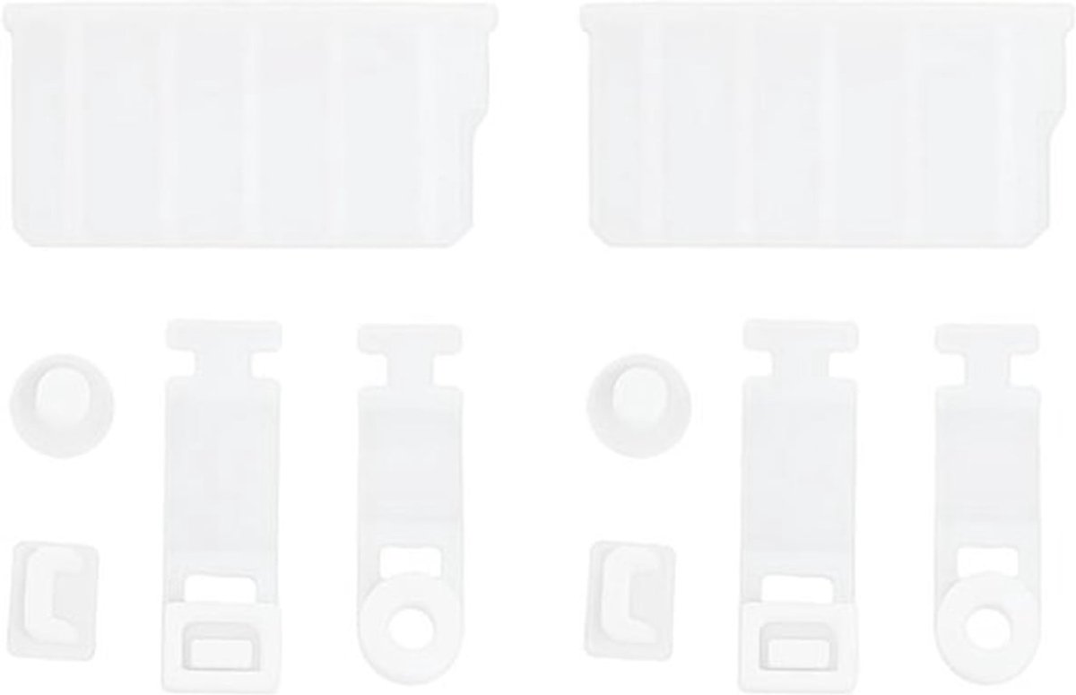 - Gameconsole kaartsleuf siliconen plug - bescherming - wit - compatibel met NIEUWE 3DS 3DSLL XL 3DS 2DS - 2 sets