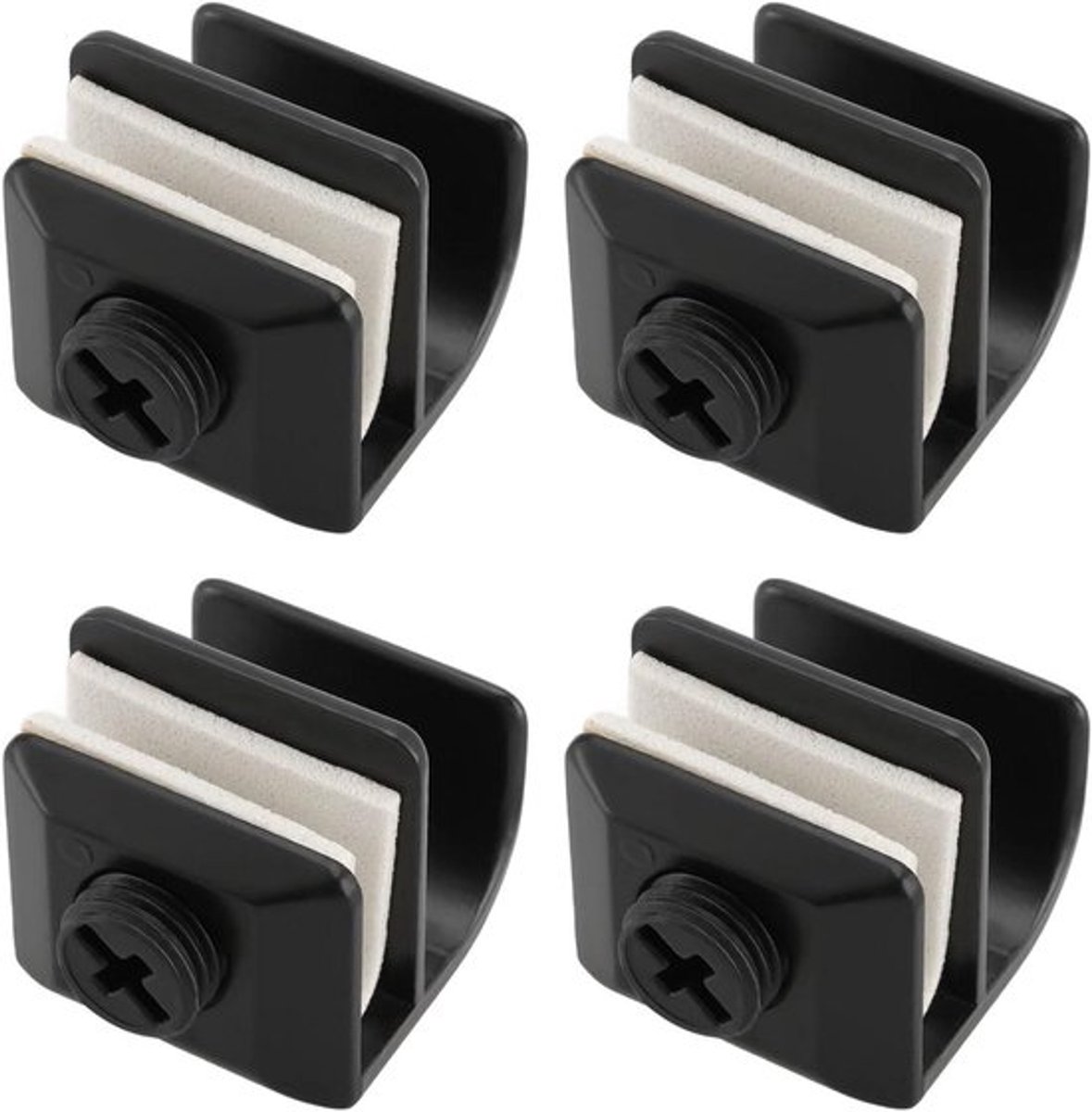 Glazen Deurklink - Zinklegering - Niet Boren - Zwart - Vitrinekast Klem - 3-5mm Dikte - Showcase Glazen Kasten Keuken Badkamer - Geschikt voor.