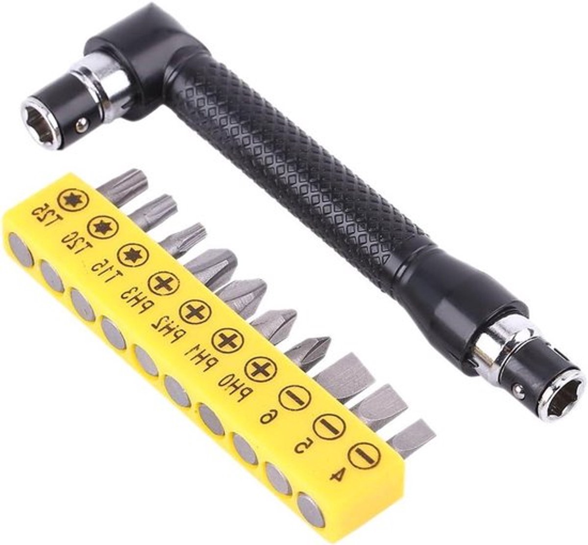 Dubbele kop handsleutelset met schroevendraaier-bitset en zeskantschacht - 90-delige set voor auto-onderhoud