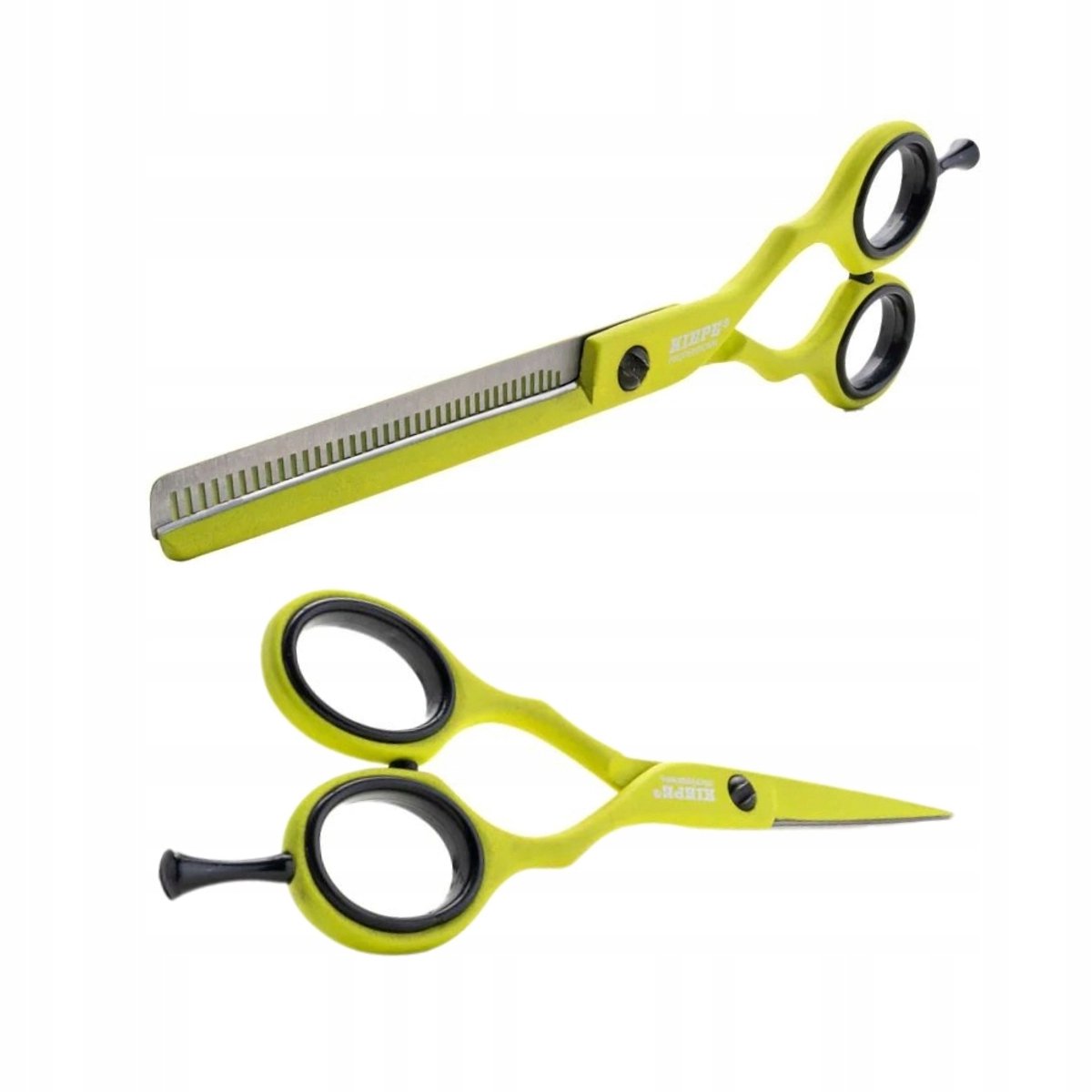 Kiepe Fluo Lime 5,5" Professionele Kappersschaar & Effileerschaar-set