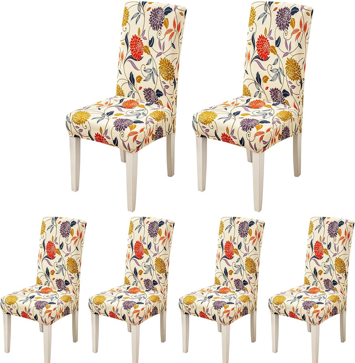 Stoelhoezen voor eetkamerstoelen, 4/6 stuks, elastisch, modern, wasbaar, voor banket, kantoor, thuis, restaurant, bar