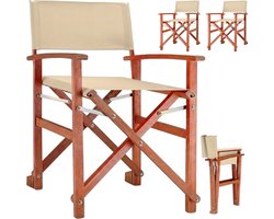 Casaria Regisseursstoelen Set van 2 – FSC met Armleuningen – Creme