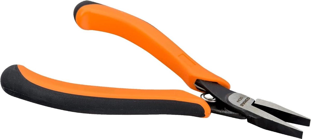 Platte Tang - Monteren - Precisie Werk - Gepolijst Roestwerend - 135 mm - Zwart/Oranje