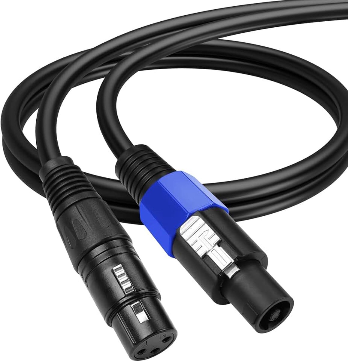 Speakon naar XLR 3Pin Kabel 22AWG Mannelijk naar Vrouwelijk Audio Verlengkabel met Draaislot voor Versterker Pro DJ PA Stage (0,5M/1,6FT Speakon Mannelijk)