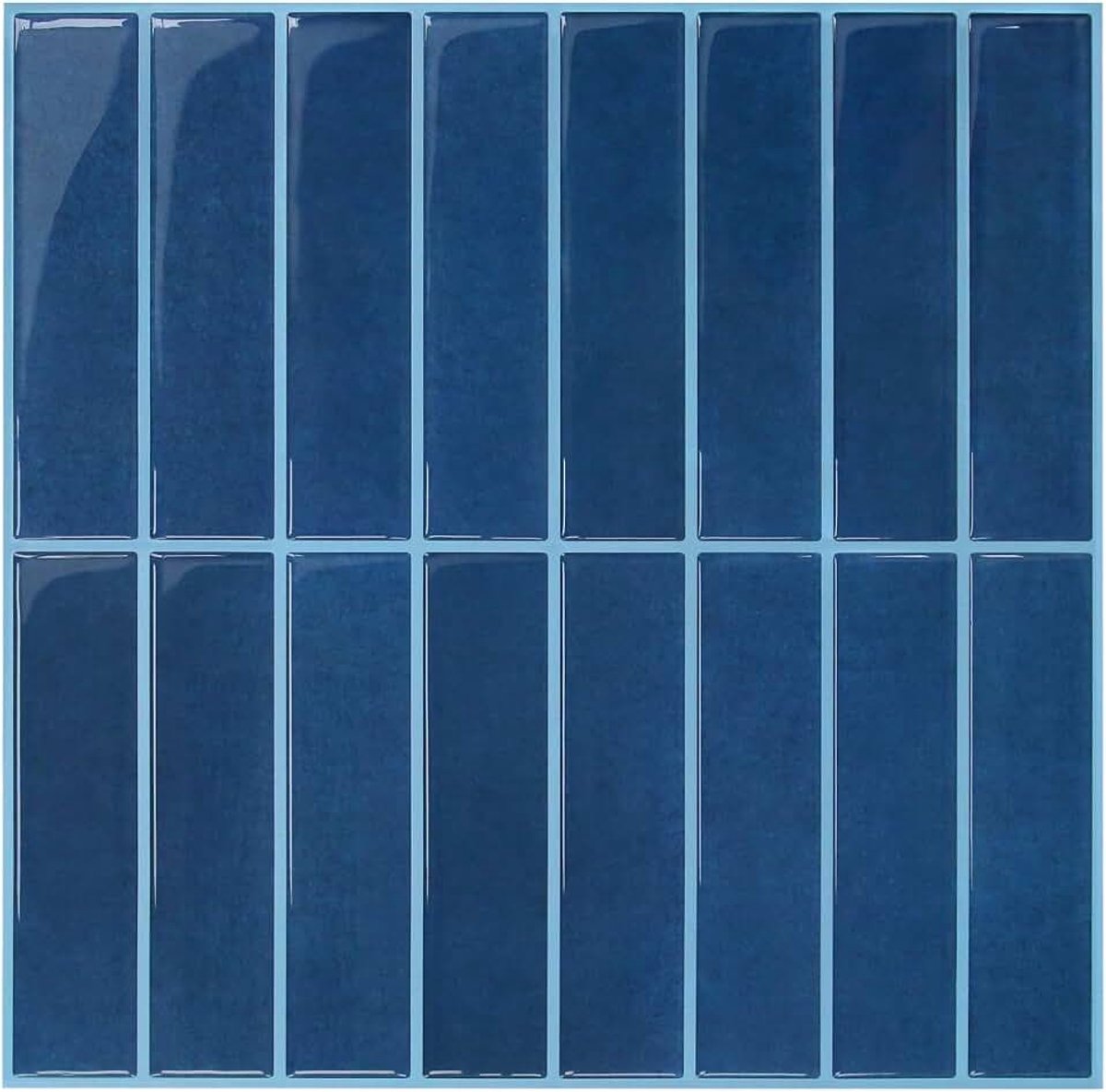 Tegelstickers, plaktegels, keuken, badkamer, donkerblauw, vinyltegels, zelfklevend, keukenachterwand, metro, wandtegels, zelfklevende tegelfolie (10 stuks, 30,5 x 30,5 cm)