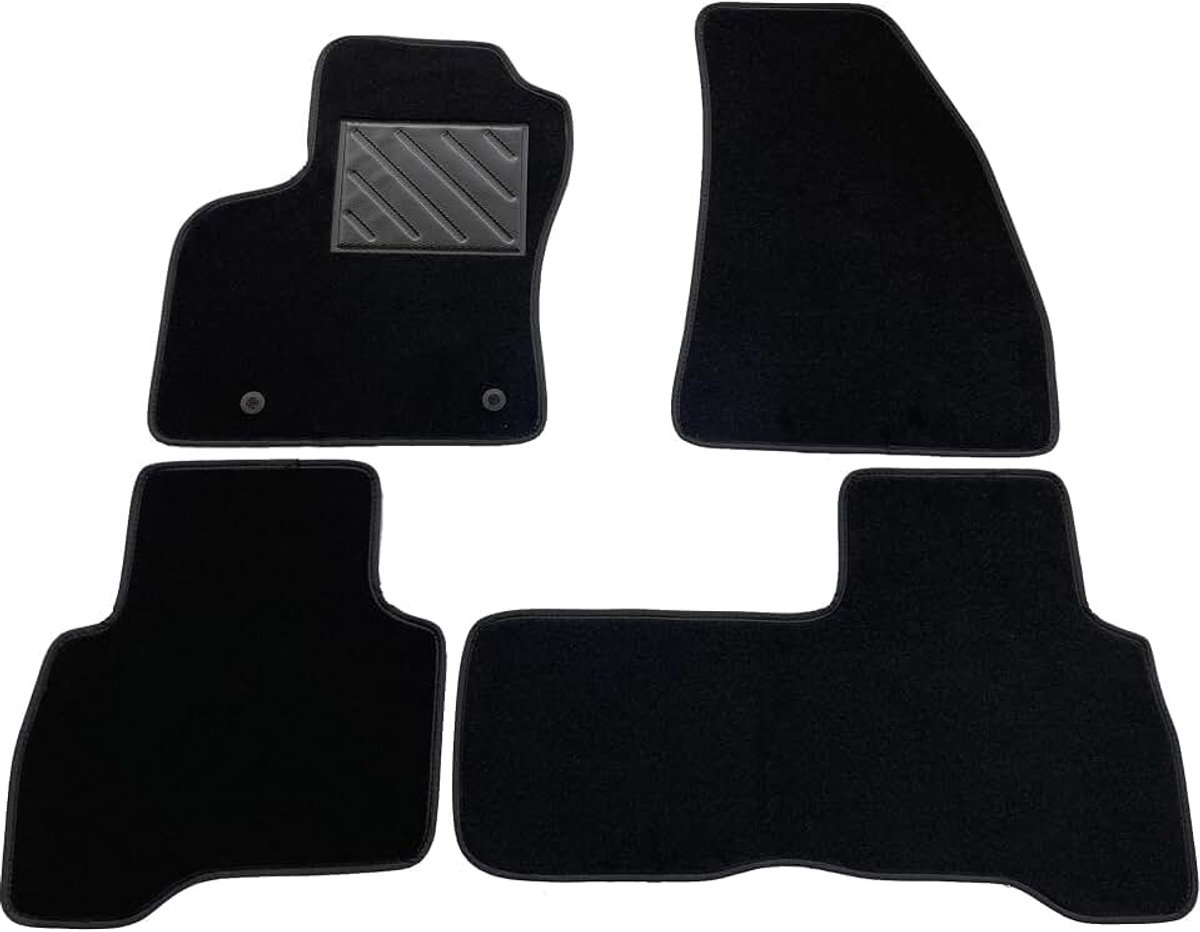 Vloermatten voor Fiat Qubo vanaf 2008, precies passend, antislip, versterkte hielvoering van rubber, bevestigingsknoppen