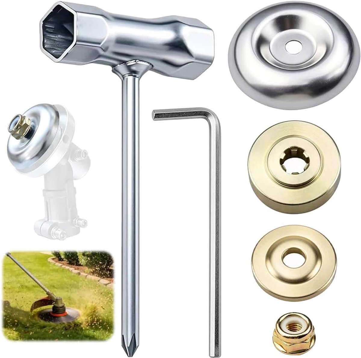 1 Set Rasentrimmer Ersatzteile Set, Universal Freischneider Zubehör für Gartenmaschine, Robustes Metall Getriebe Wartung Kit, Kompatibel mit den Meisten Rasenmähern
