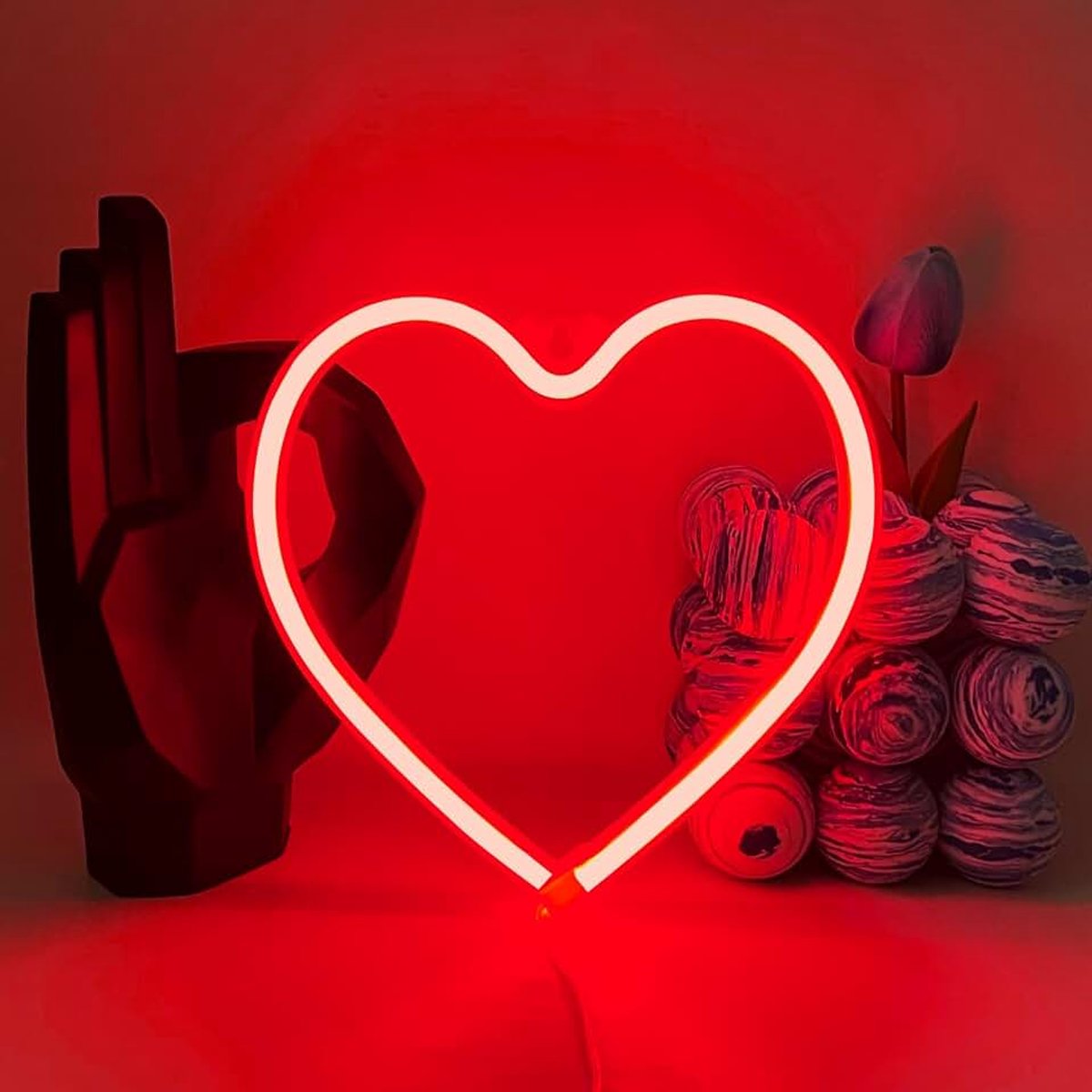Lichtreclame Hart Neon Bord Rood Neonlicht Teken Led Lichtreclame Decoratieve USB Of Batterij LED Neon Bord voor Slaapkamer Bar Meisjeskamer Valentijnsdag Bruiloft