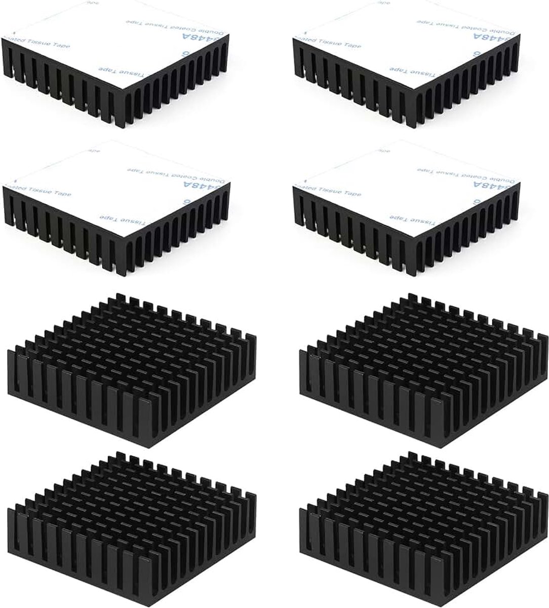 8 STKS Heatsink, Aluminium Heatsink Cooler | Cooling Fin Radiator Thermische Geleidbaarheid Circuit Board Cooling Fin voor PC CPU, 40mm x 40mm x 11mm