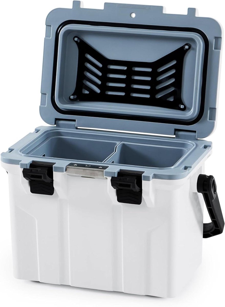 Harde koelbox - IJskist draagbaar - Langdurig buitengebruik - Duurzame constructie - 16 QT - Wit