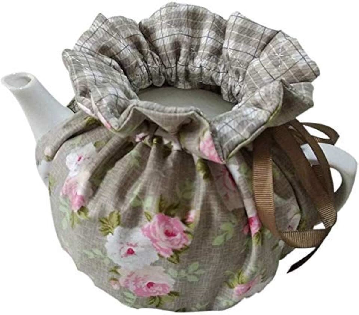 Thee gezellig, katoenen vintage bloemen theepot stofkap thee gezellig, keuken thuis decoratieve thee gezellig met isolatiemat voor huisvrouw, vriend, moeder (kleur #3)