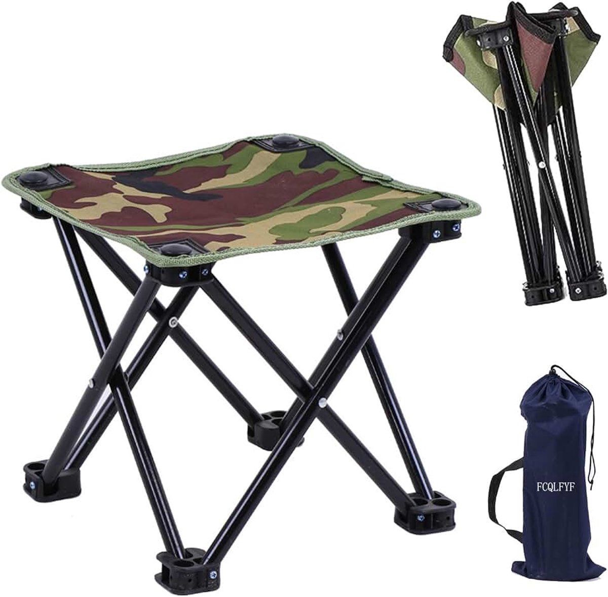 Draagbaar, 600D Oxford-stof, draagbare klapkruk, outdoor luie stoel, inklapbare campingstoel, voor stranden, touren, jagen, golfen, wandelen, vissen en kamperen