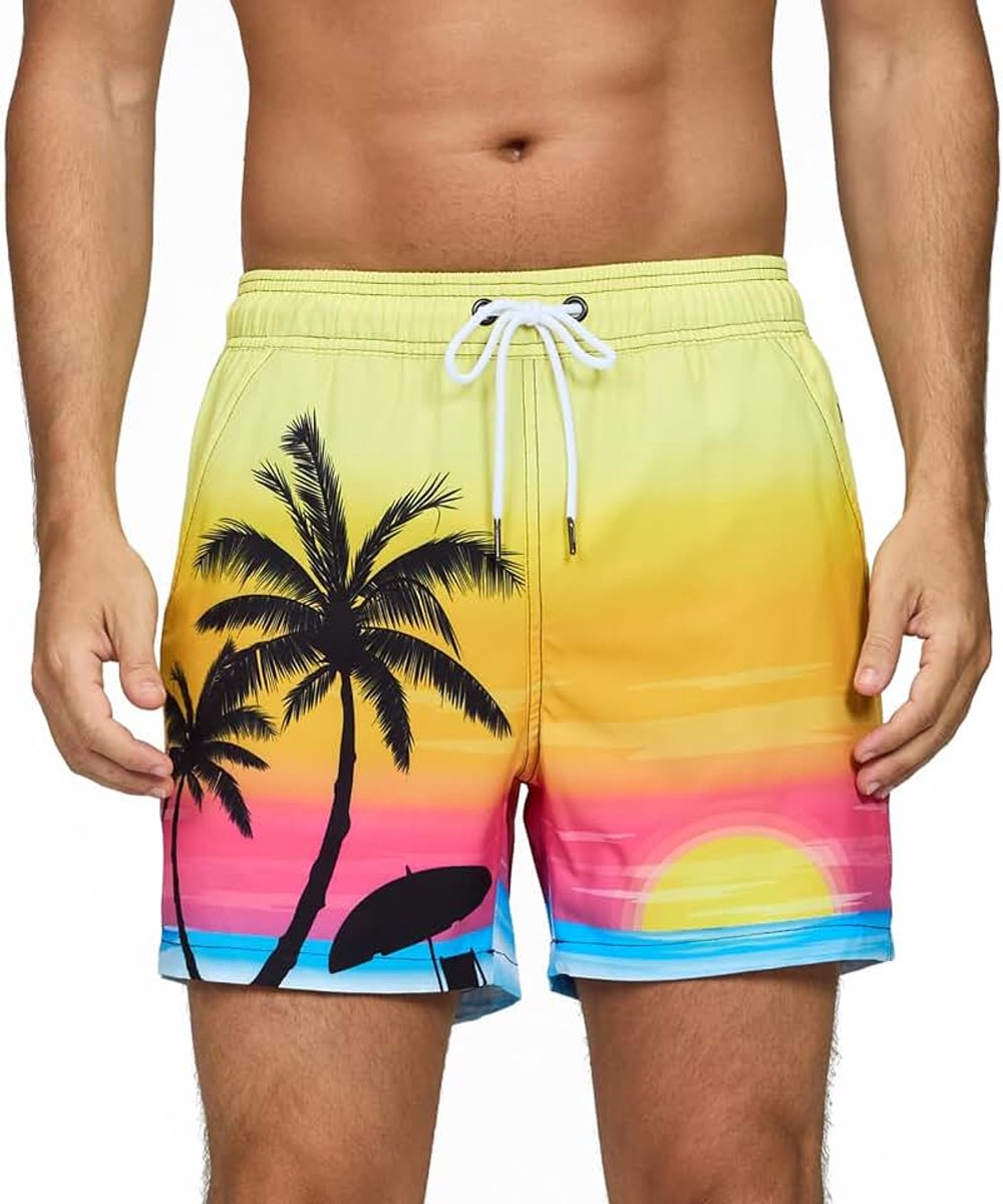 Zwembroek voor heren met zakken met ritssluiting, ademend, sneldrogend en waterafstotend, zomershorts voor heren met meshvoering en trekkoord