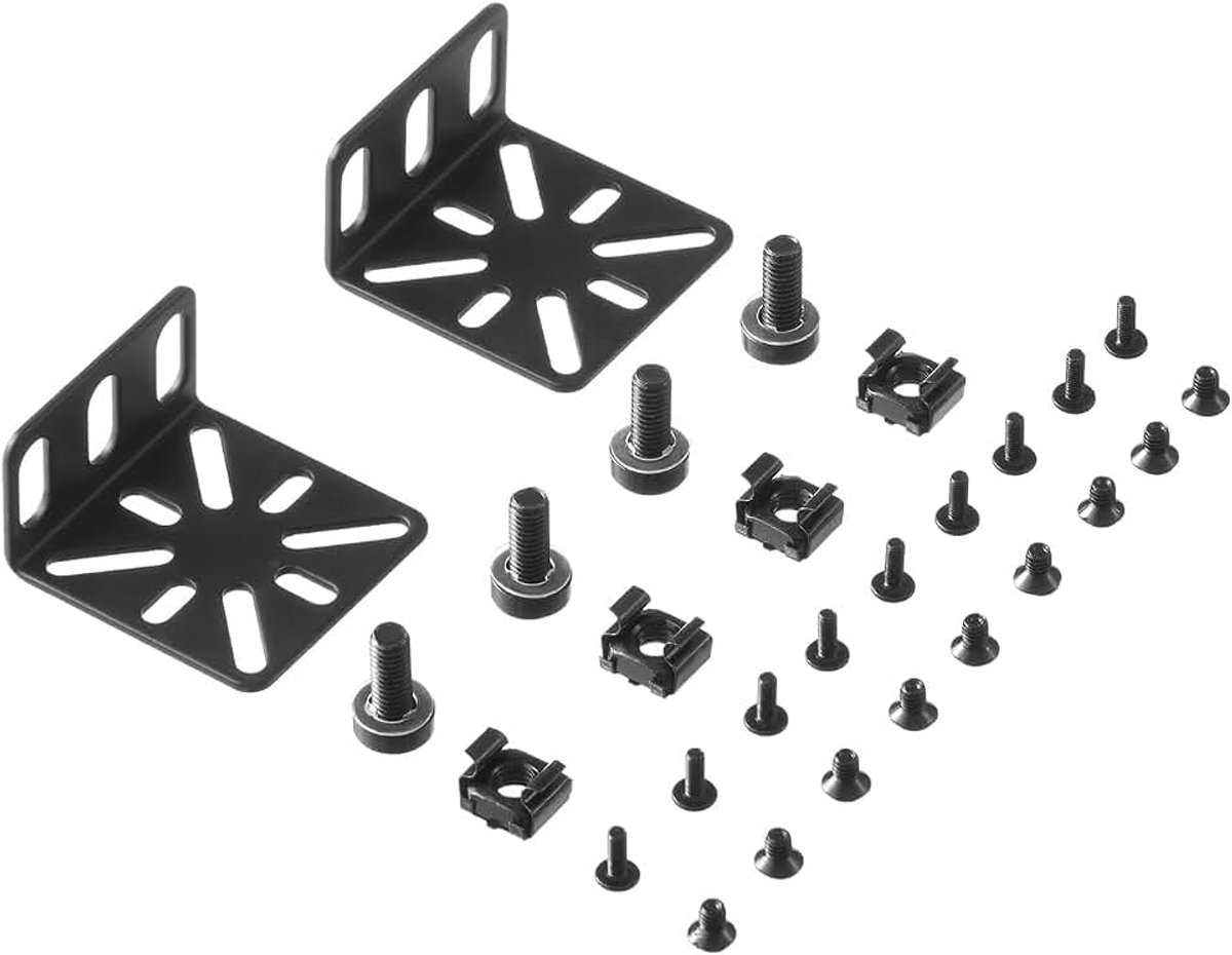 Rackmontagekit voor 17,3" schakelaars, verstelbare rackoren voor Buffalo Tech, Cisco, NETGEAR, Dell, D-Link, Linksys en TRENDnet producten, verstelbare gatafstand 13-35 mm