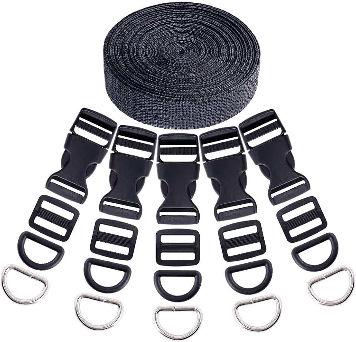 30Pcs Platte Zware Dubbele Verstelbare Side Release Plastic Gespen