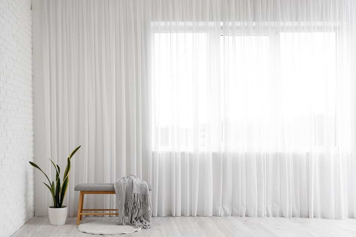 Gordijnen halftransparant met klitteband en Store Voile loodvetersluiting Wit (hxb 250x400 cm)