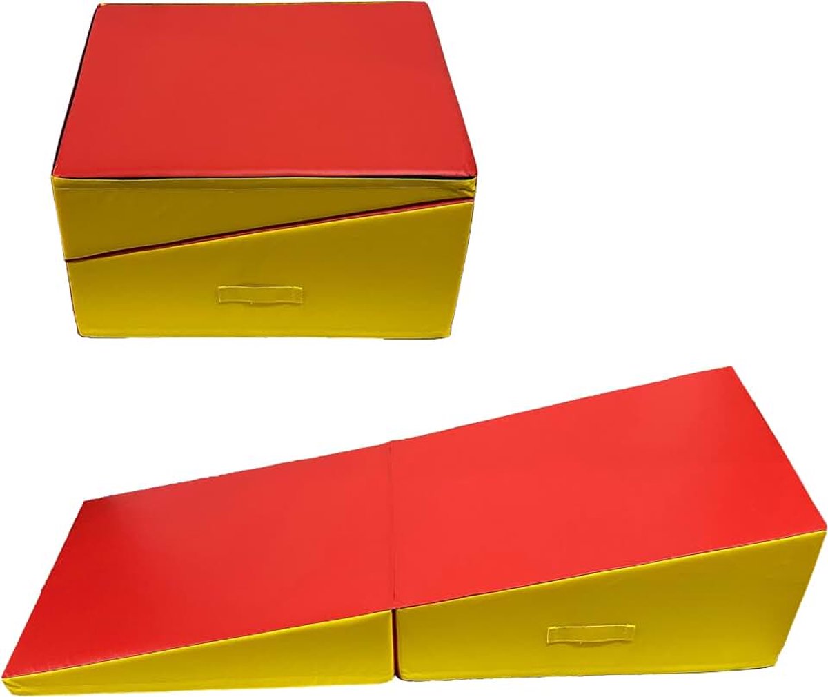 Gymnastiekmat - Opvouwbare Wigvormige Trainingsmat met Antislip Oppervlak, Onderhoudsvriendelijke Kaasmat voor Yoga, Turnen & Taekwondo (Draagbaar)(Size:180 * 56 * 35cm)
