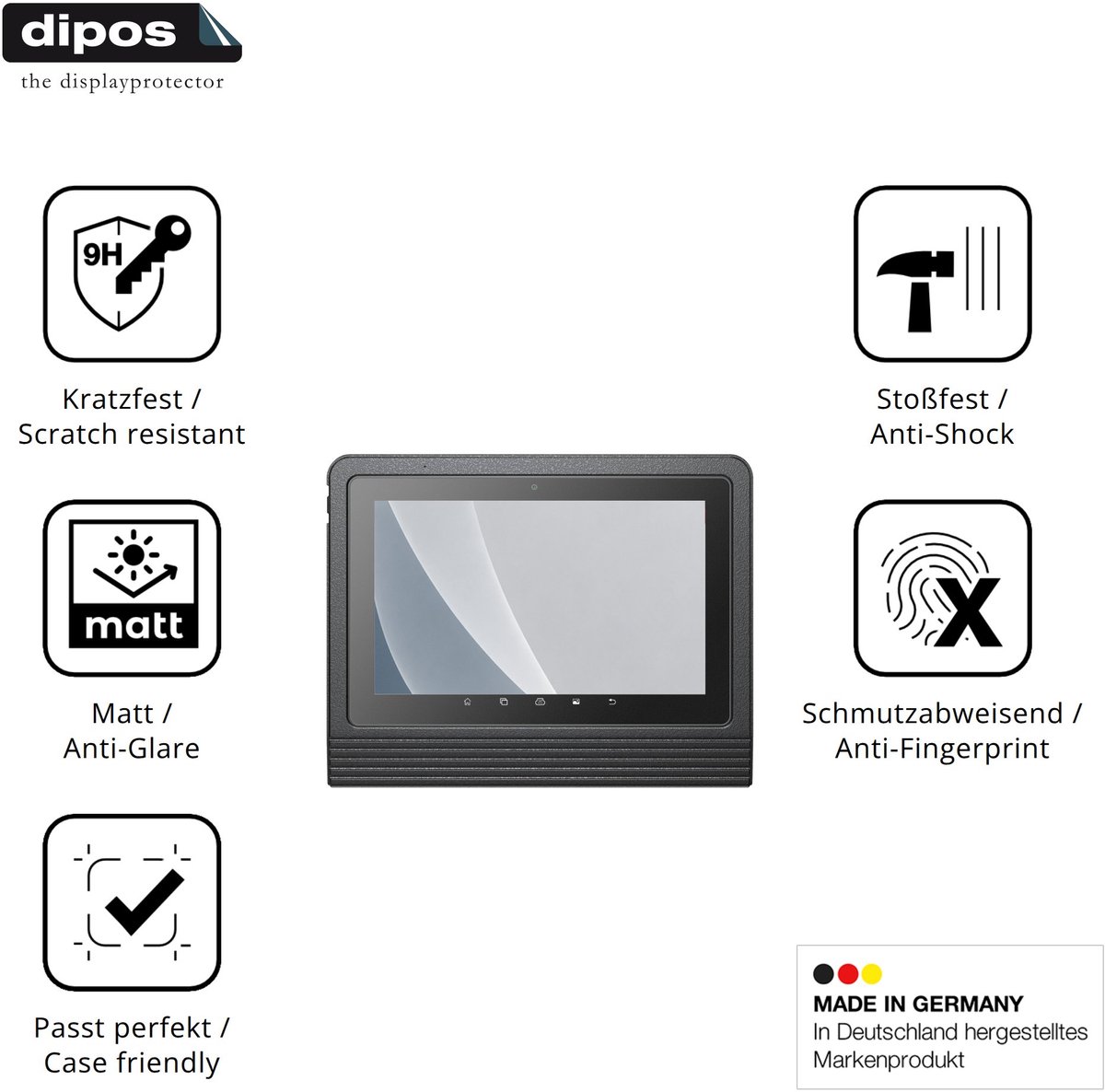 dipos – 2x Matte Pantserfolie geschikt voor Launch X431 PROS V5.0 | 9H Screenprotector