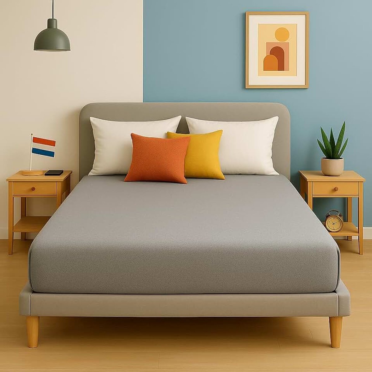 Premium Terry Hoeslaken – Zacht, Absorberend & Duurzaam (160 GSM, 80% Katoen / 20% Polyester) – Rekbare Diepe Hoeken voor Goede Pasvorm (Grijs, 200×220+40 cm)